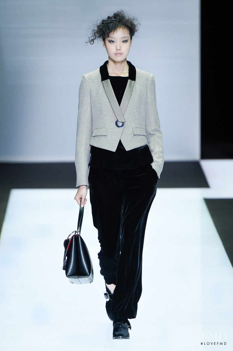 Yue Han featured in  the Giorgio Armani fashion show for Autumn/Winter 2016