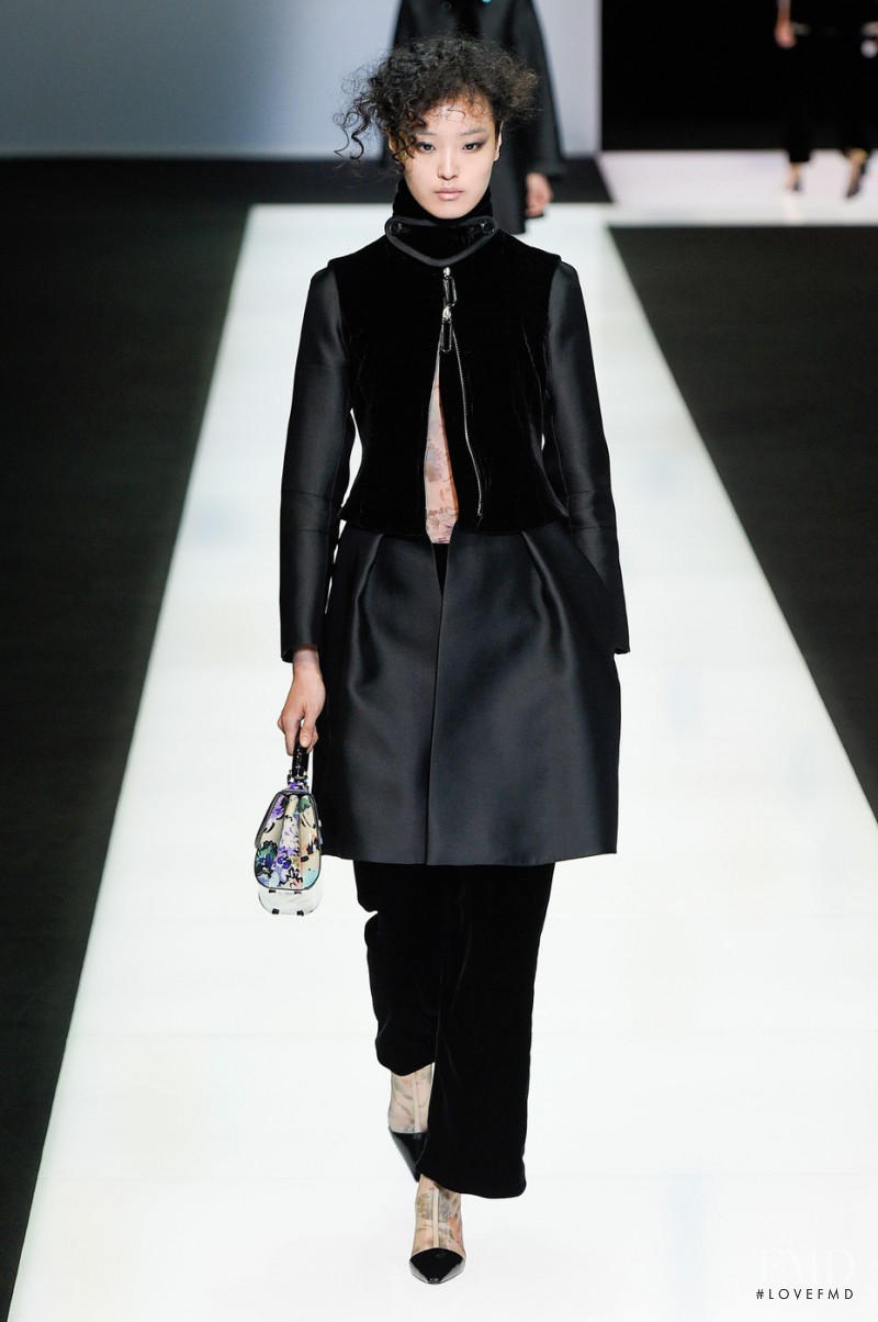 Yue Han featured in  the Giorgio Armani fashion show for Autumn/Winter 2016