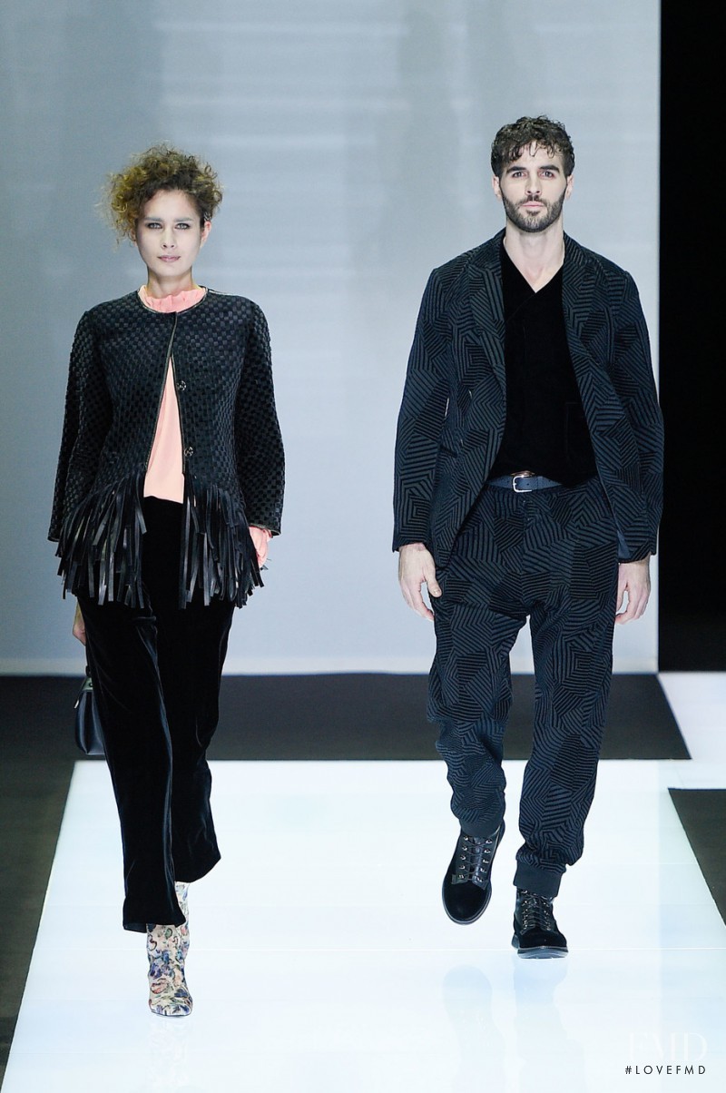 Tonia Molyavko featured in  the Giorgio Armani fashion show for Autumn/Winter 2016