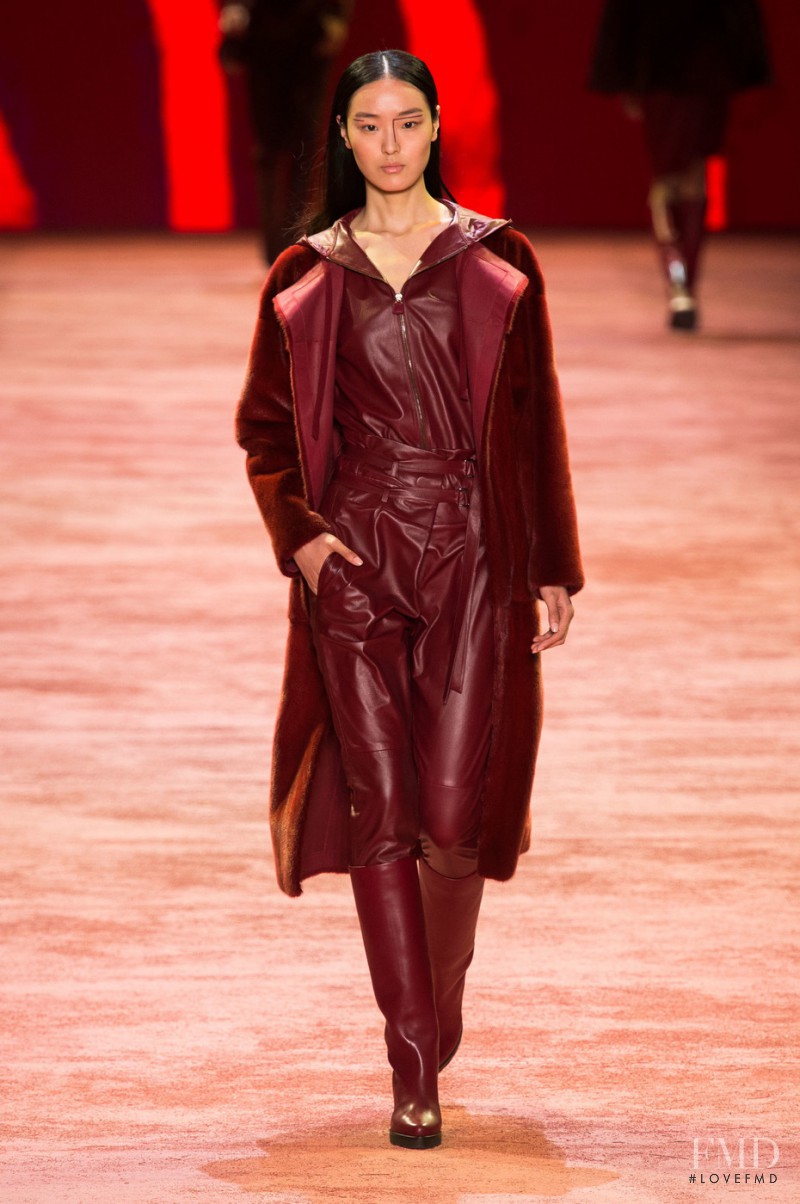 Yue Han featured in  the Akris fashion show for Autumn/Winter 2016