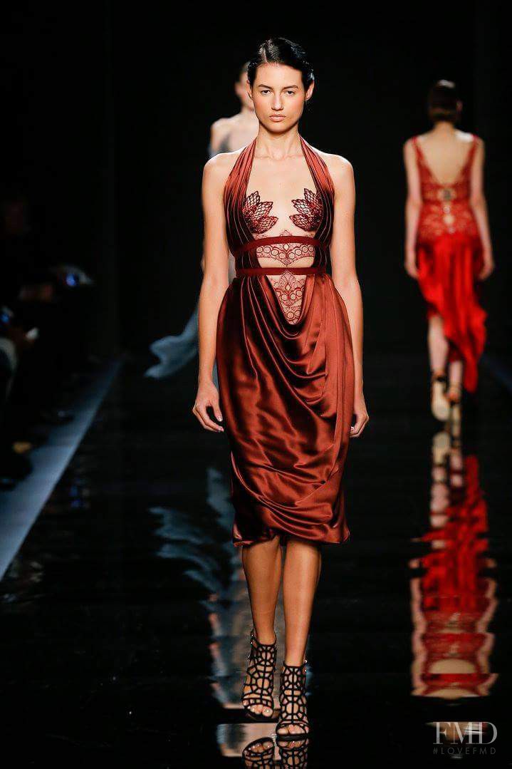 Bruna Ludtke featured in  the Reem Acra fashion show for Autumn/Winter 2016