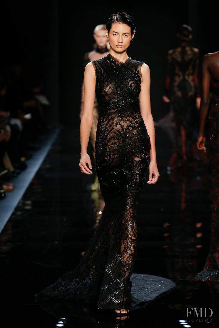 Bruna Ludtke featured in  the Reem Acra fashion show for Autumn/Winter 2016