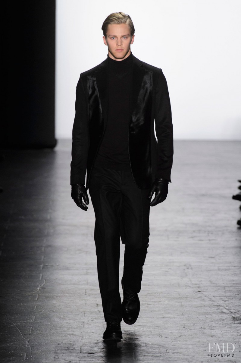 Clark Bockelman featured in  the Carmen Marc Valvo fashion show for Autumn/Winter 2016