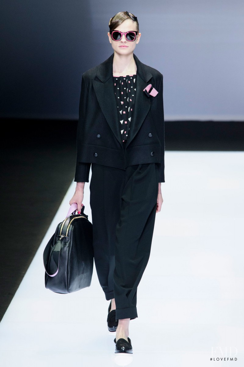 Kristina Petrosiute featured in  the Emporio Armani fashion show for Autumn/Winter 2016