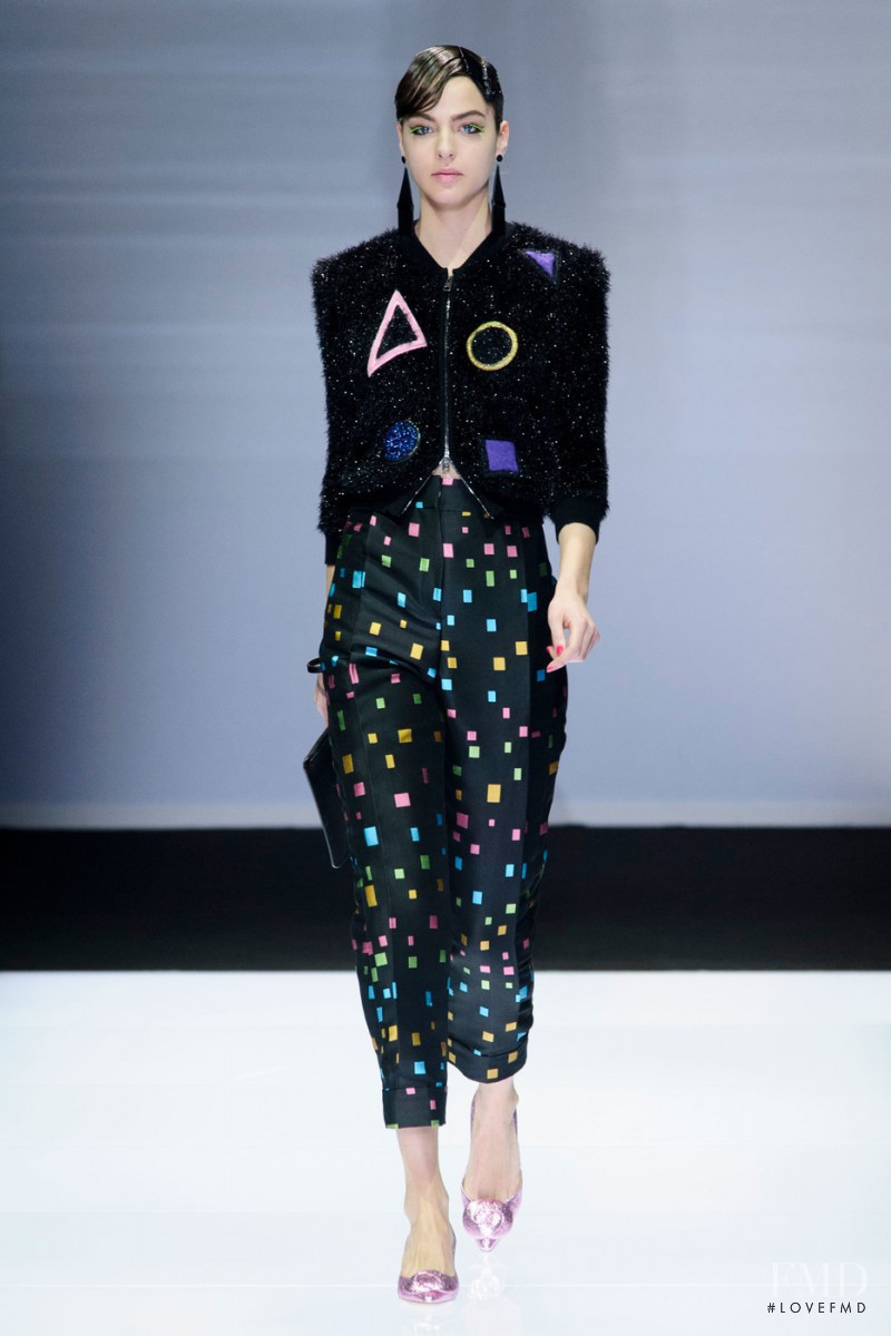 Alma Durand featured in  the Emporio Armani fashion show for Autumn/Winter 2016
