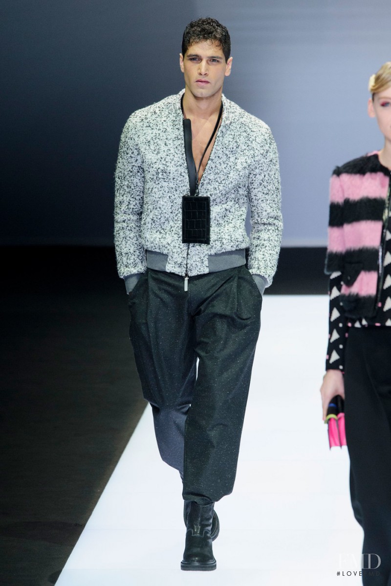 Fabio Mancini featured in  the Emporio Armani fashion show for Autumn/Winter 2016