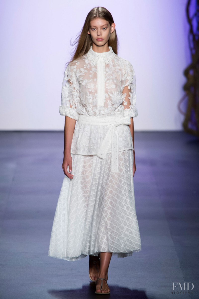 Ondria Hardin featured in  the Tadashi Shoji fashion show for Spring/Summer 2016