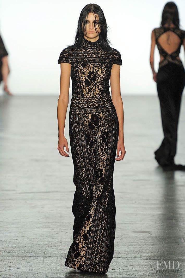 Bruna Ludtke featured in  the Tadashi Shoji fashion show for Autumn/Winter 2016