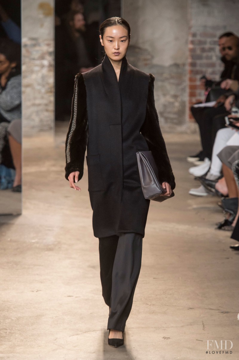 Yue Han featured in  the Sally LaPointe fashion show for Autumn/Winter 2016