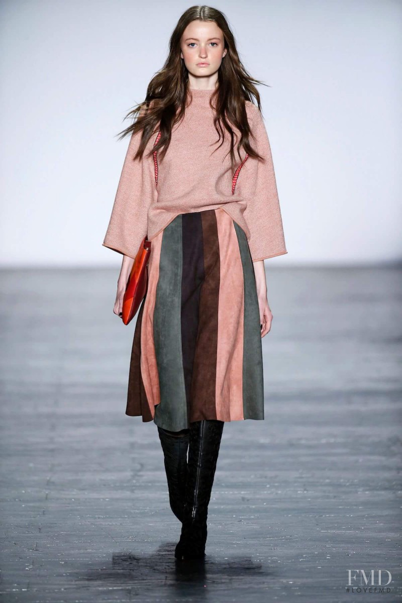 Megan Puleri featured in  the Vivienne Tam fashion show for Autumn/Winter 2016