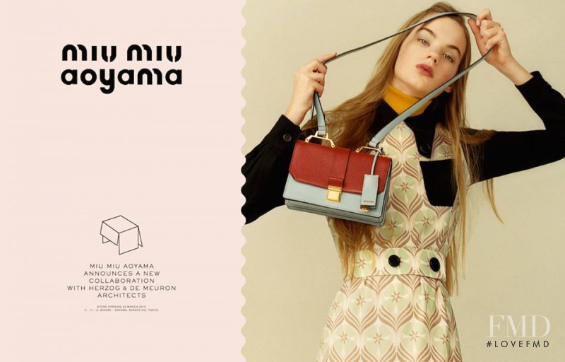 Estella Boersma featured in  the Miu Miu advertisement for Pre-Fall 2015