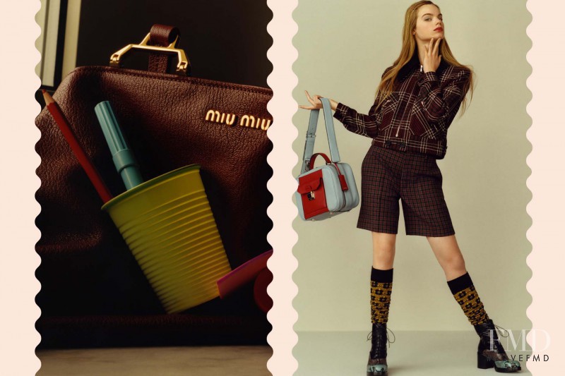 Estella Boersma featured in  the Miu Miu advertisement for Pre-Fall 2015