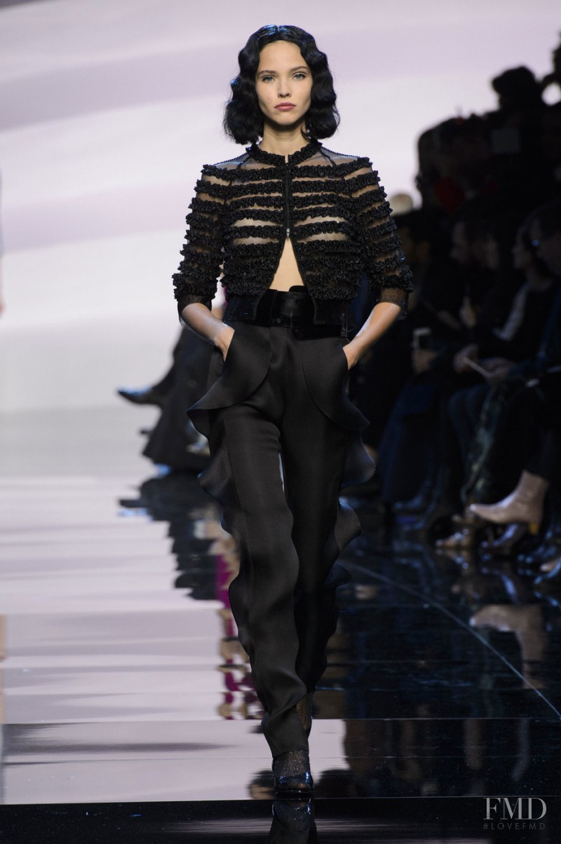 Sasha Luss featured in  the Armani Prive fashion show for Spring/Summer 2016