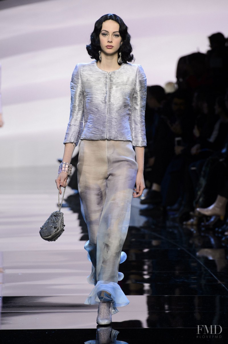 Lauren de Graaf featured in  the Armani Prive fashion show for Spring/Summer 2016