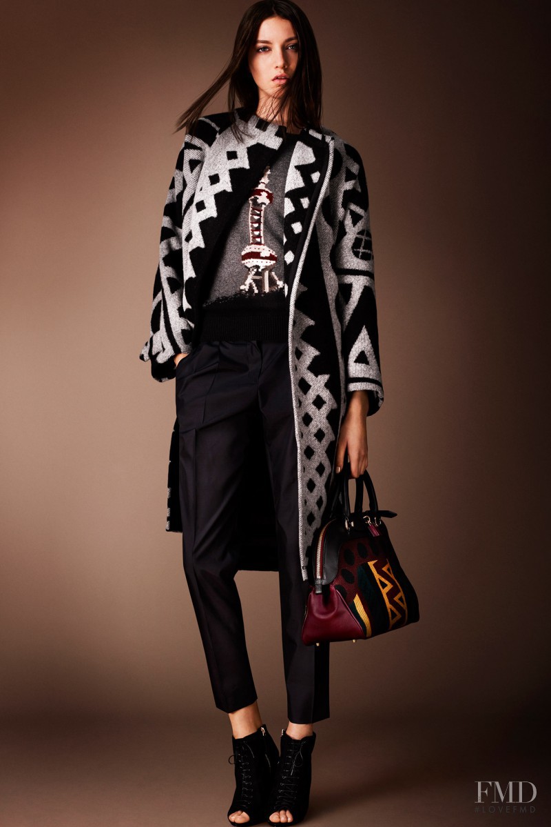 Matilda Lowther featured in  the Burberry Prorsum fashion show for Pre-Fall 2014