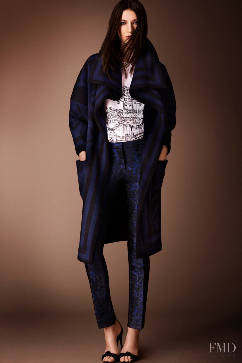 Matilda Lowther featured in  the Burberry Prorsum fashion show for Pre-Fall 2014