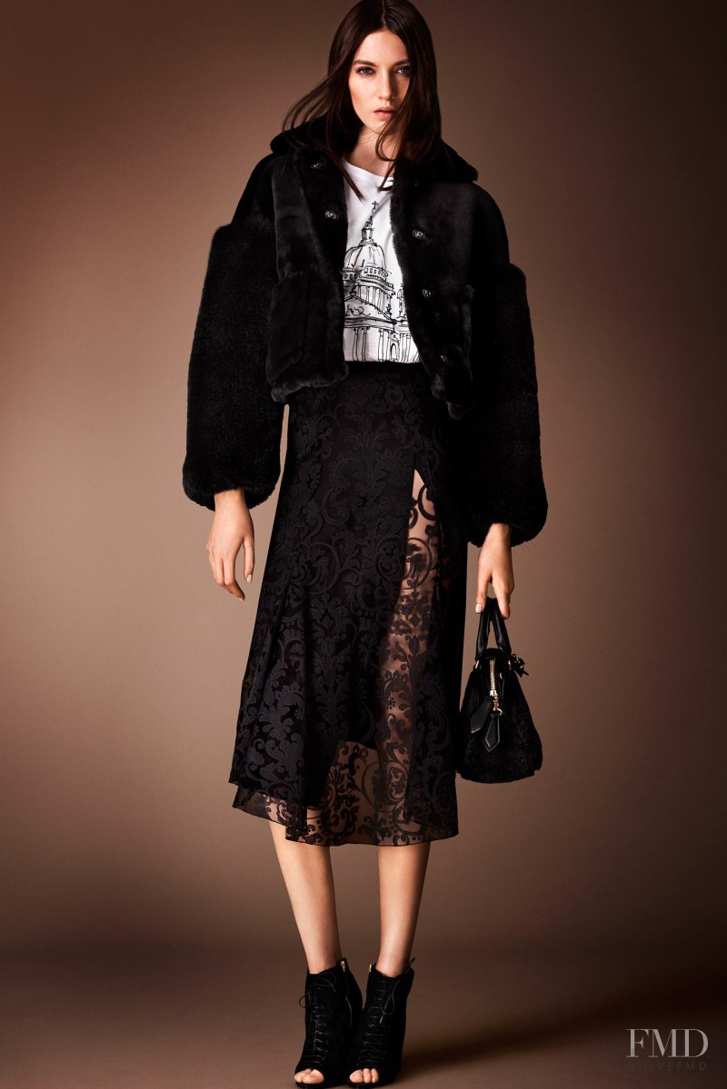 Matilda Lowther featured in  the Burberry Prorsum fashion show for Pre-Fall 2014