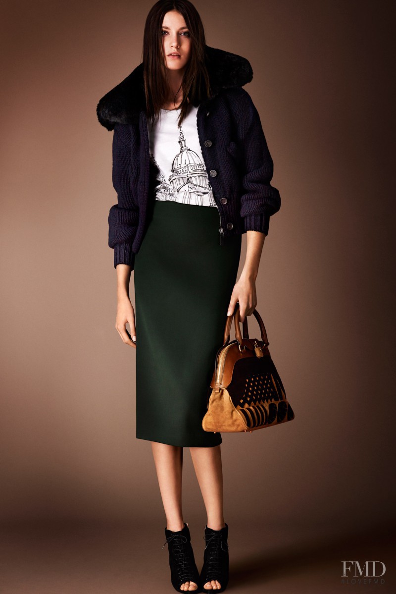 Matilda Lowther featured in  the Burberry Prorsum fashion show for Pre-Fall 2014