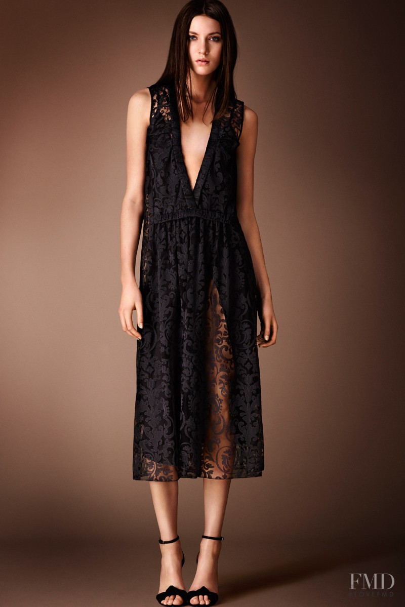 Matilda Lowther featured in  the Burberry Prorsum fashion show for Pre-Fall 2014