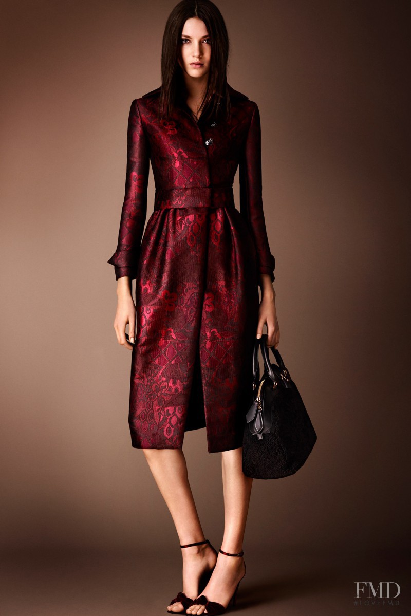 Matilda Lowther featured in  the Burberry Prorsum fashion show for Pre-Fall 2014