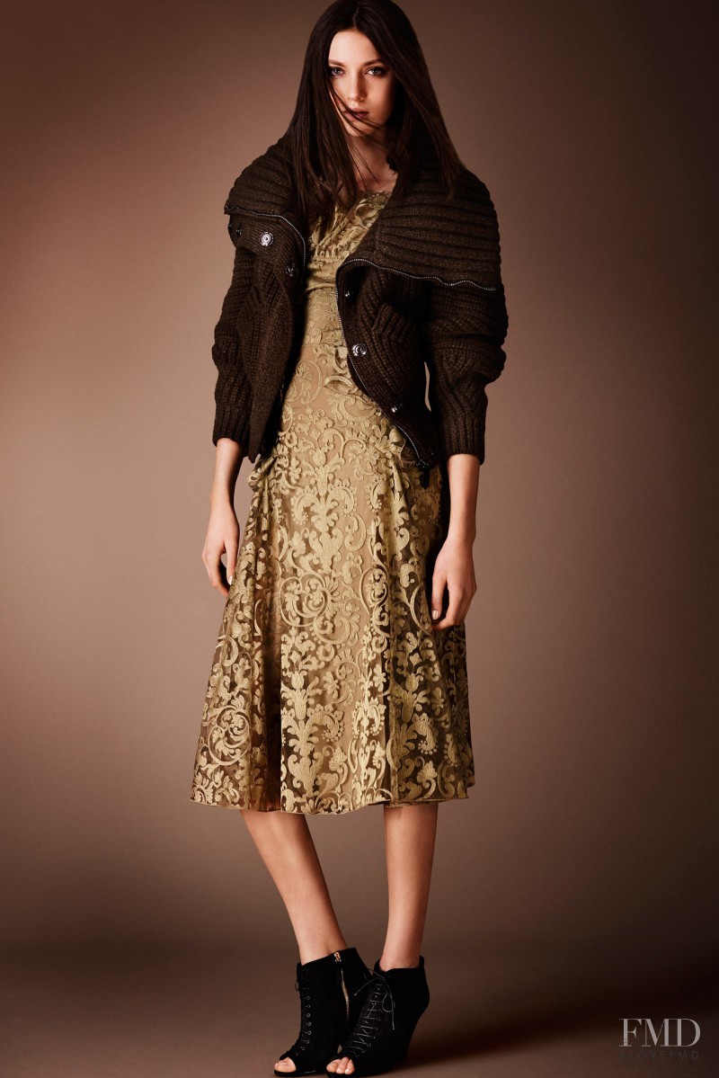 Matilda Lowther featured in  the Burberry Prorsum fashion show for Pre-Fall 2014