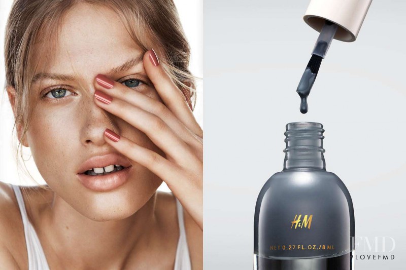Laura Julie Schwab Holm featured in  the H&M Beauty advertisement for Spring/Summer 2016