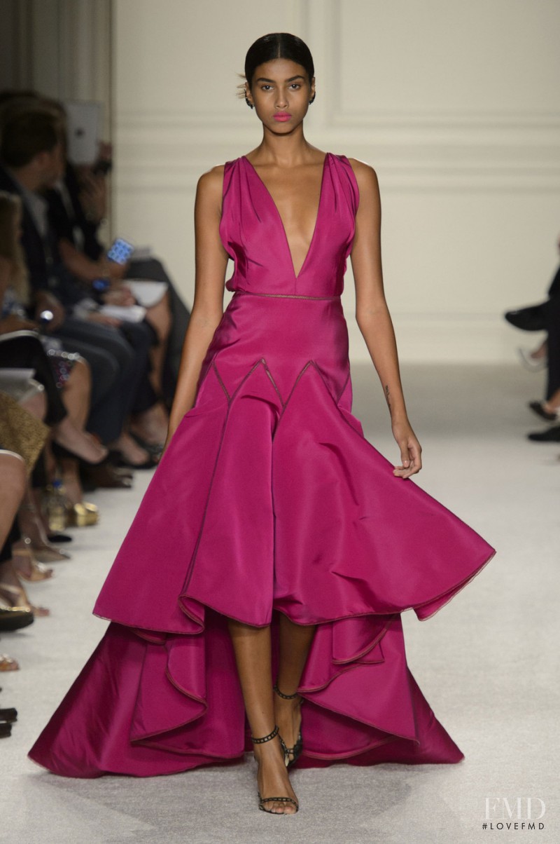 Imaan Hammam featured in  the Marchesa fashion show for Spring/Summer 2016