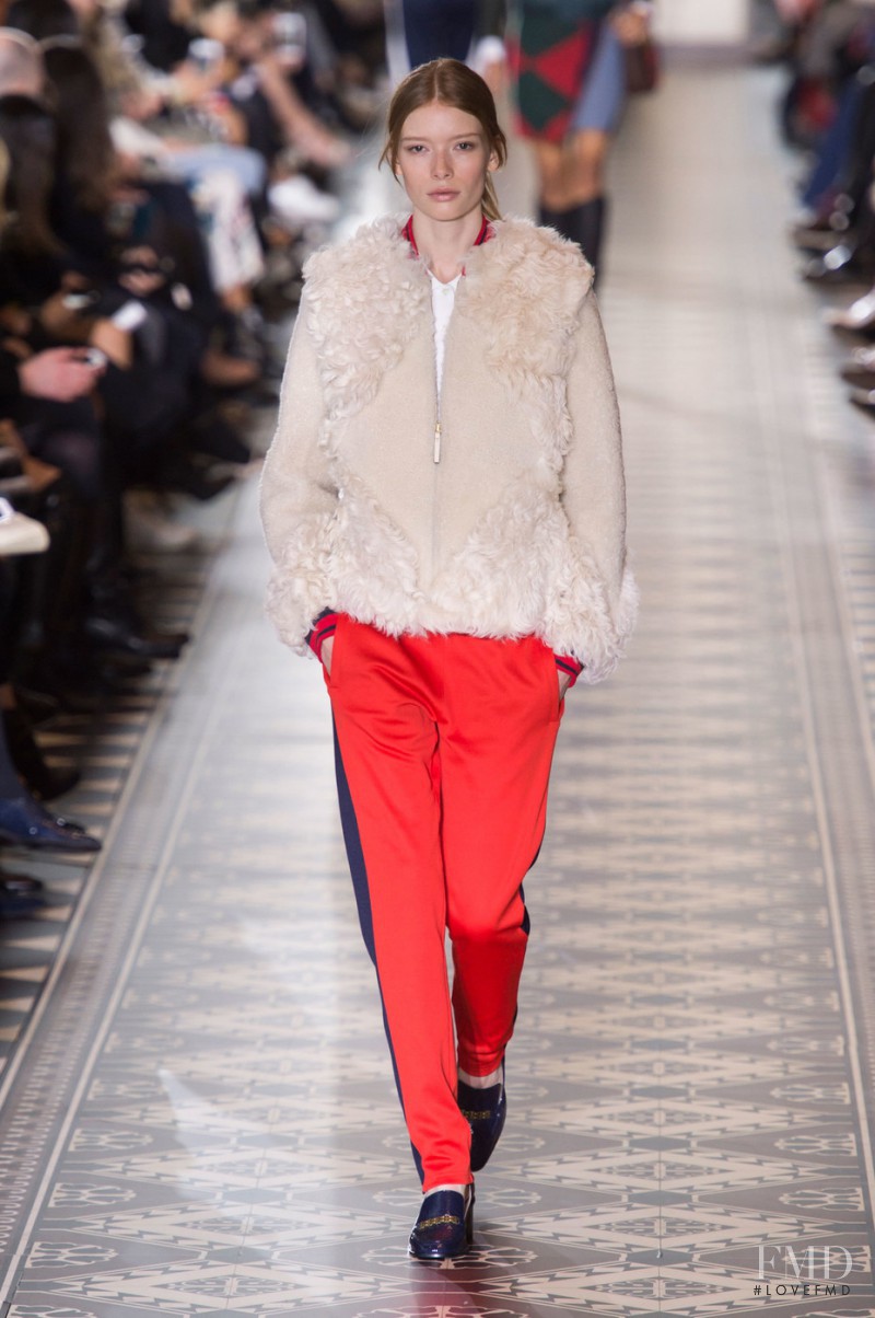 Julia Hafstrom featured in  the Tory Burch fashion show for Autumn/Winter 2016