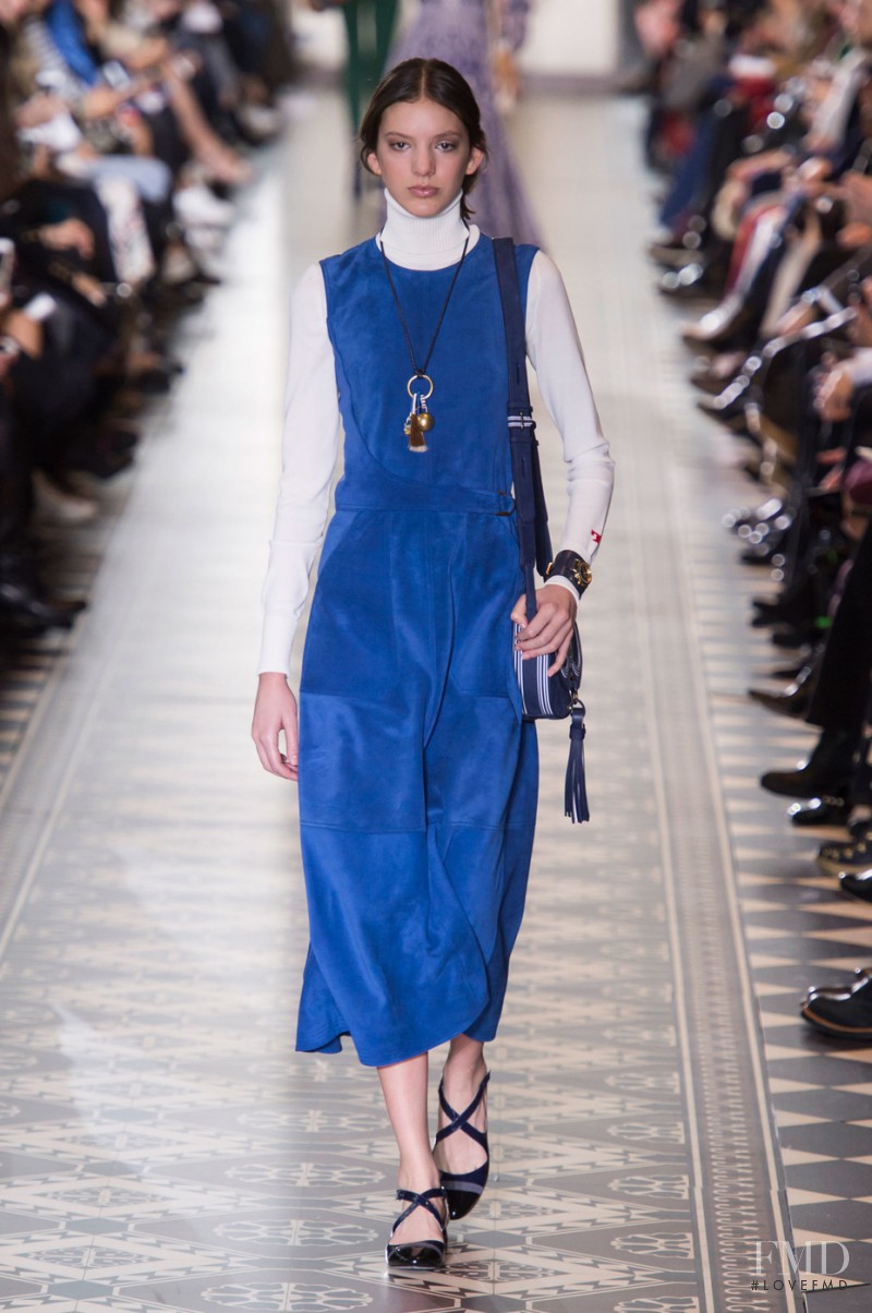 Caroline Reagan featured in  the Tory Burch fashion show for Autumn/Winter 2016