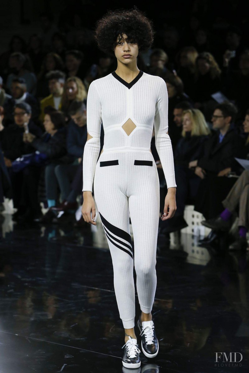 Damaris Goddrie featured in  the André Courrèges fashion show for Autumn/Winter 2016