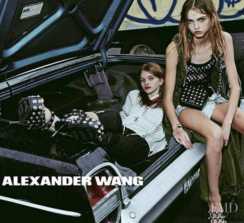 Molly Bair featured in  the Alexander Wang advertisement for Spring/Summer 2016