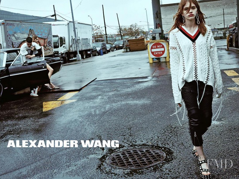 Molly Bair featured in  the Alexander Wang advertisement for Spring/Summer 2016