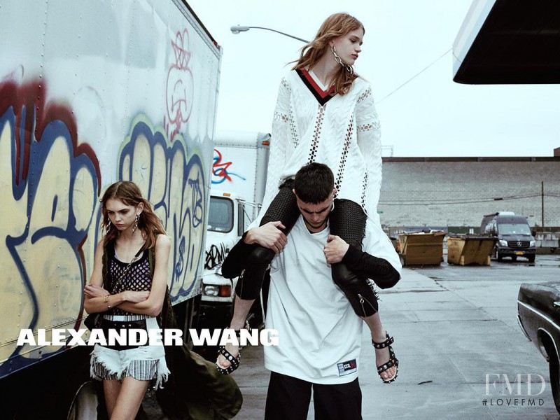 Molly Bair featured in  the Alexander Wang advertisement for Spring/Summer 2016