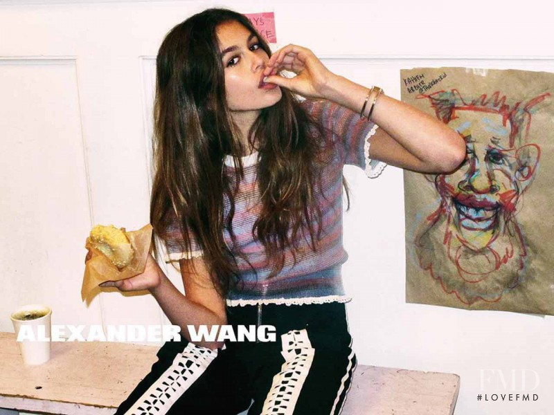 Kaia Gerber featured in  the Alexander Wang advertisement for Spring/Summer 2016