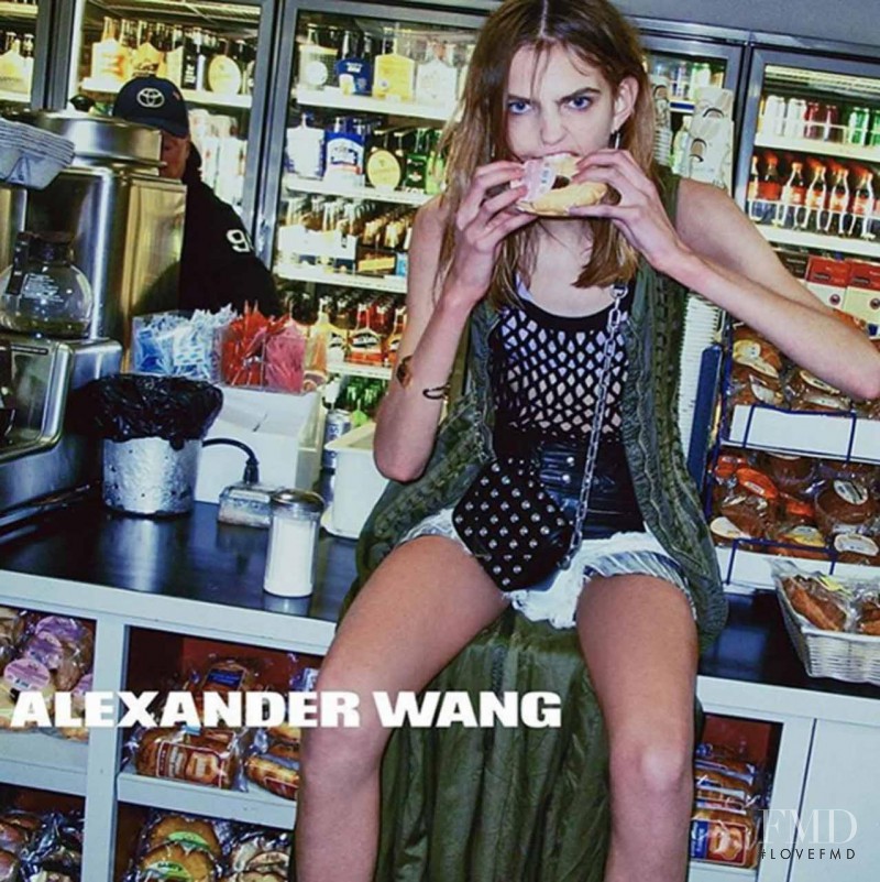 Molly Bair featured in  the Alexander Wang advertisement for Spring/Summer 2016