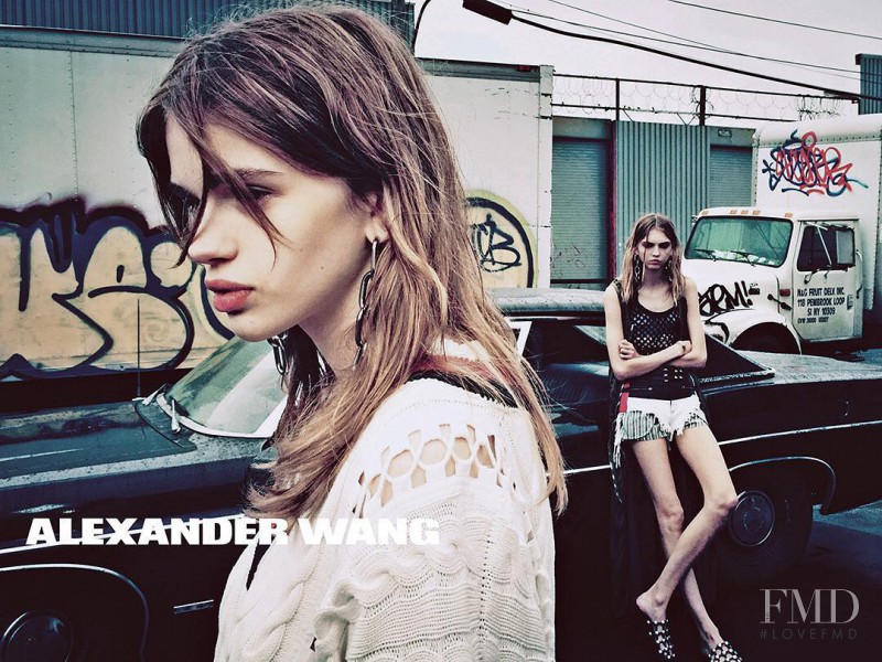 Molly Bair featured in  the Alexander Wang advertisement for Spring/Summer 2016