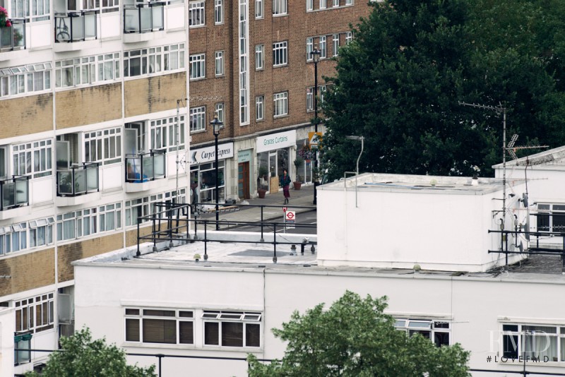 Damaris Goddrie featured in  the Kenzo Churchill Gardens advertisement for Autumn/Winter 2015