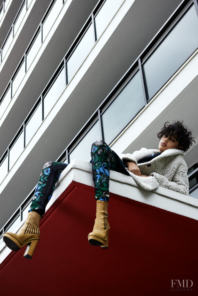 Damaris Goddrie featured in  the Kenzo Churchill Gardens advertisement for Autumn/Winter 2015