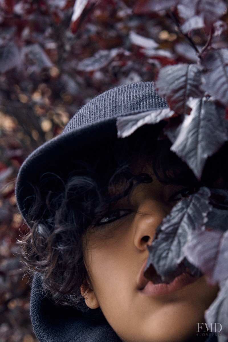 Damaris Goddrie featured in  the Kenzo Churchill Gardens advertisement for Autumn/Winter 2015