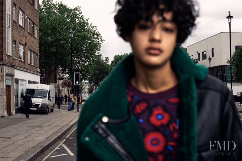 Damaris Goddrie featured in  the Kenzo Churchill Gardens advertisement for Autumn/Winter 2015