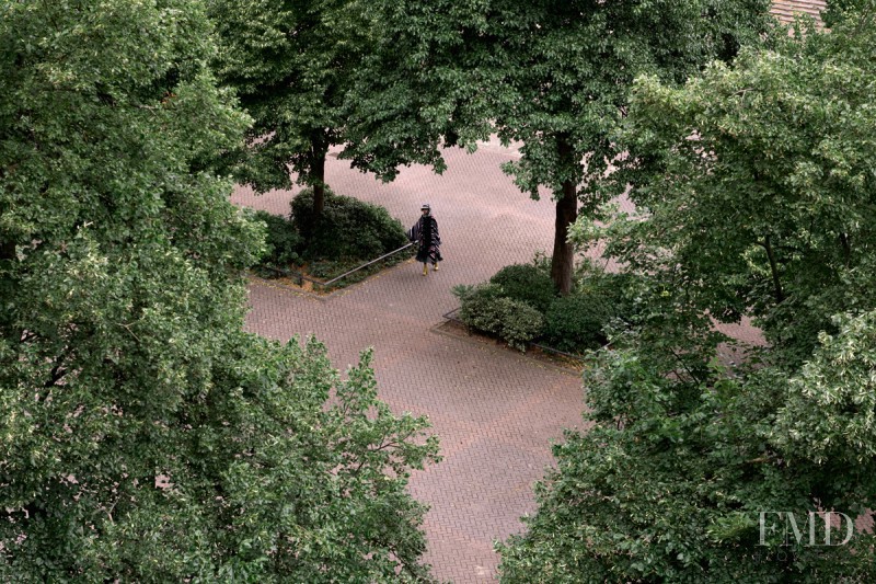 Damaris Goddrie featured in  the Kenzo Churchill Gardens advertisement for Autumn/Winter 2015