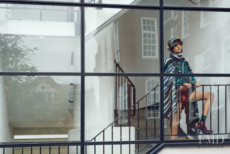 Damaris Goddrie featured in  the Kenzo Churchill Gardens advertisement for Autumn/Winter 2015