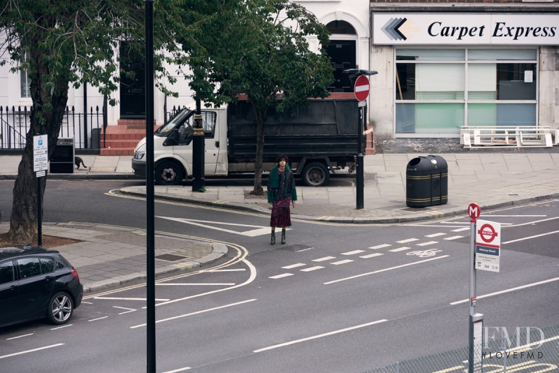 Damaris Goddrie featured in  the Kenzo Churchill Gardens advertisement for Autumn/Winter 2015