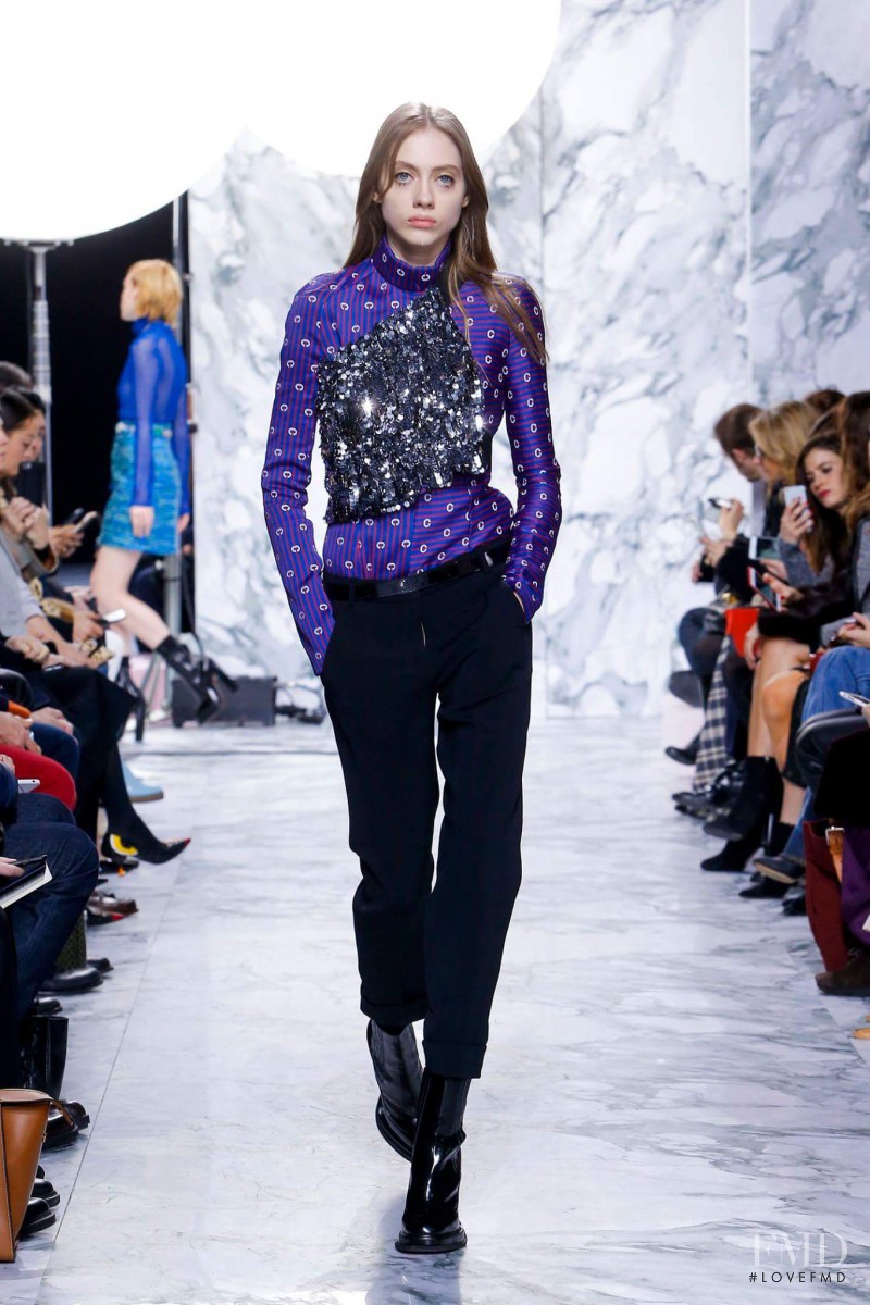 Odette Pavlova featured in  the Carven fashion show for Autumn/Winter 2016