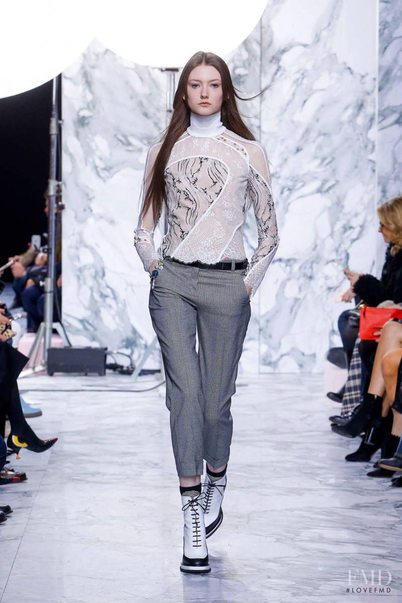 Allyson Chalmers featured in  the Carven fashion show for Autumn/Winter 2016