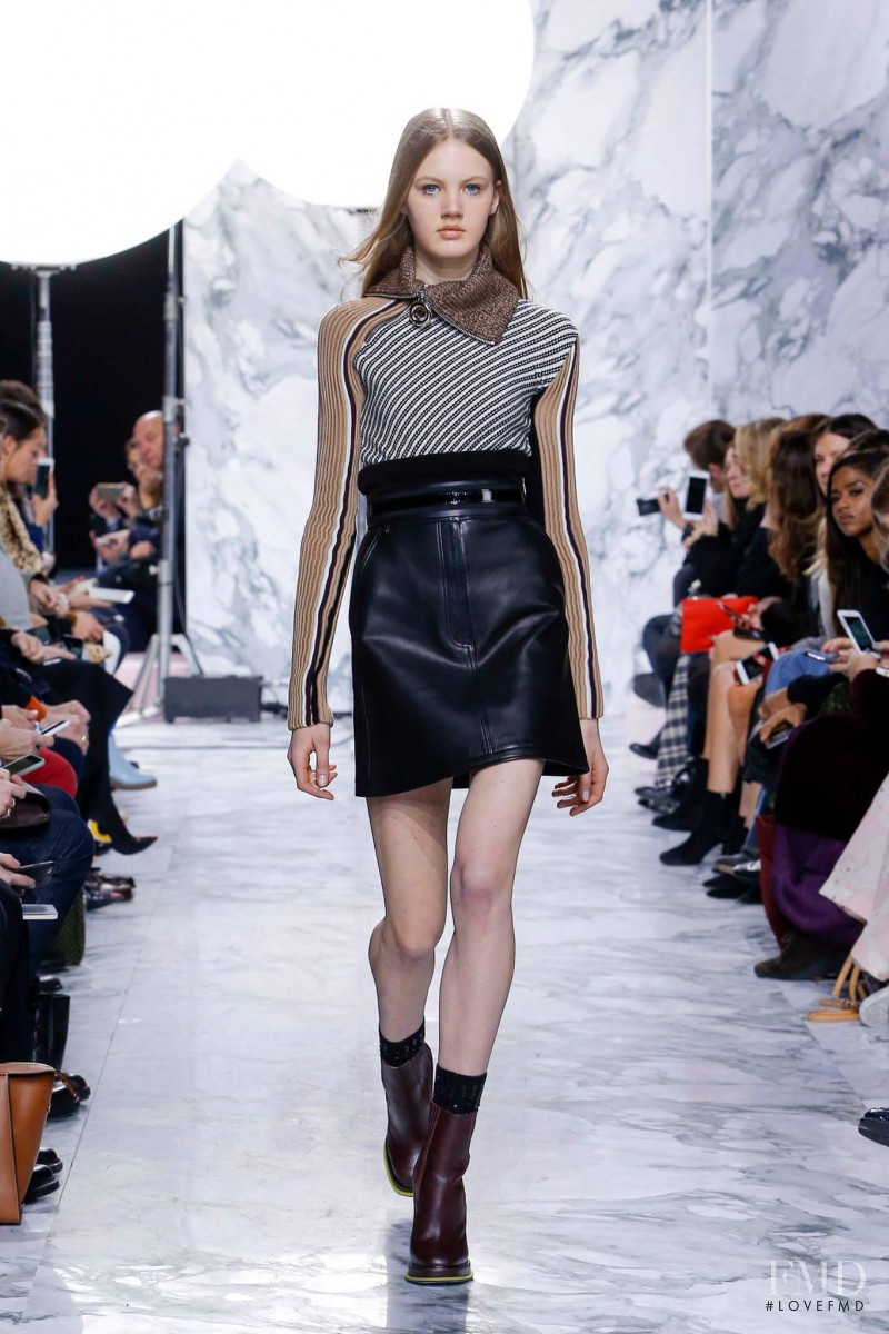 Noa Vermeer featured in  the Carven fashion show for Autumn/Winter 2016
