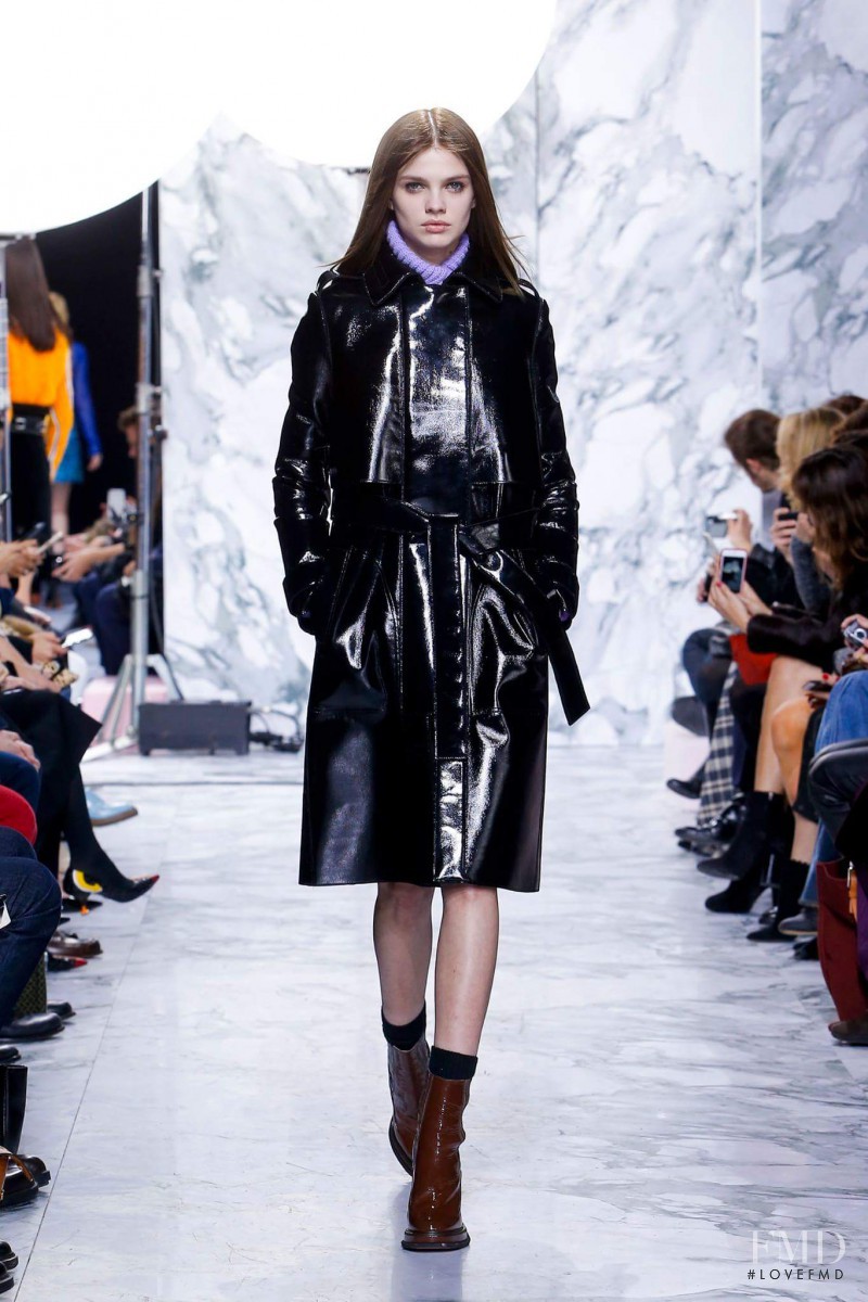 Dasha Khlystun featured in  the Carven fashion show for Autumn/Winter 2016