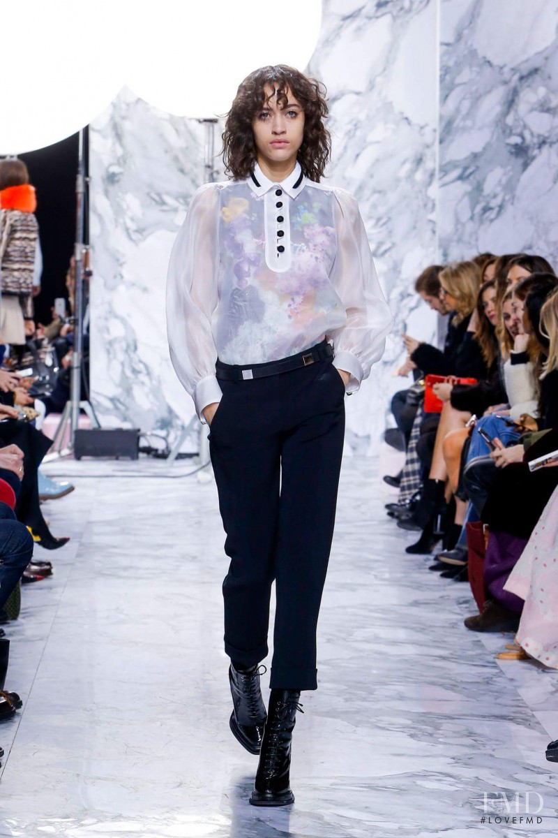 Alanna Arrington featured in  the Carven fashion show for Autumn/Winter 2016