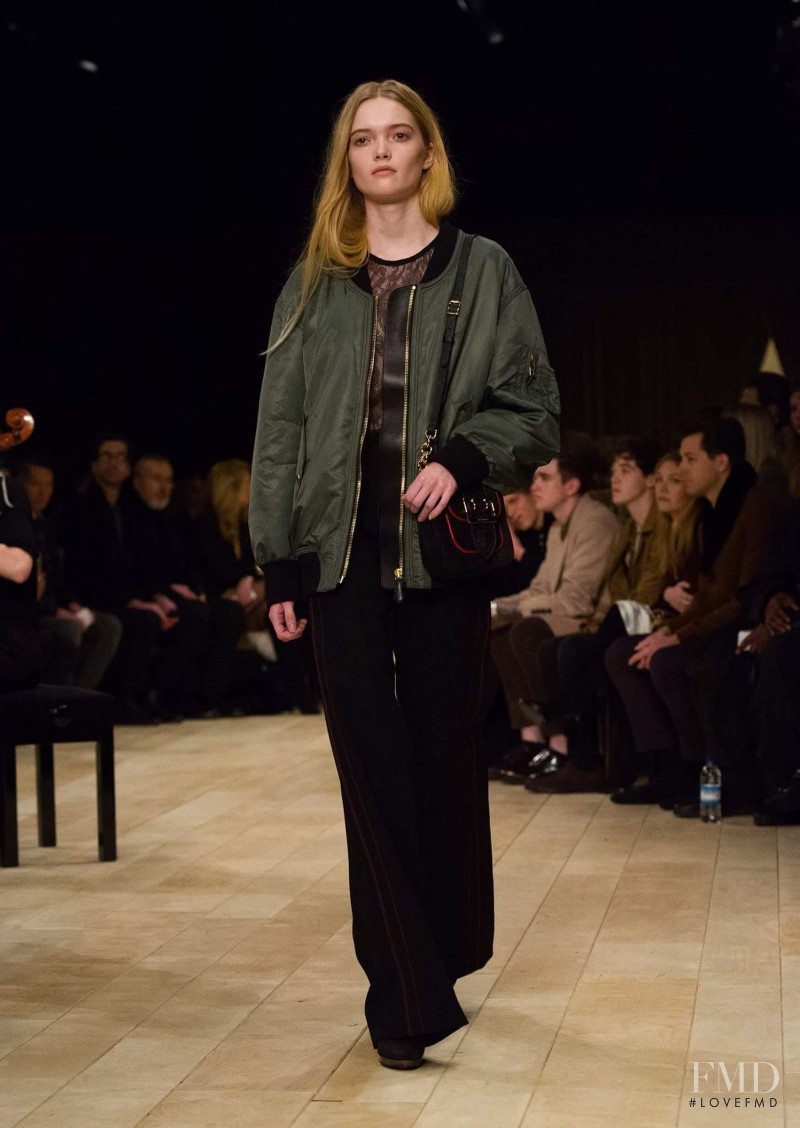 May Bell featured in  the Burberry Prorsum fashion show for Autumn/Winter 2016