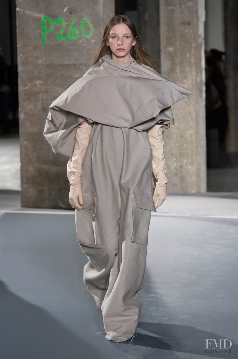 Jamilla Hoogenboom featured in  the Rick Owens Mastodon fashion show for Autumn/Winter 2016